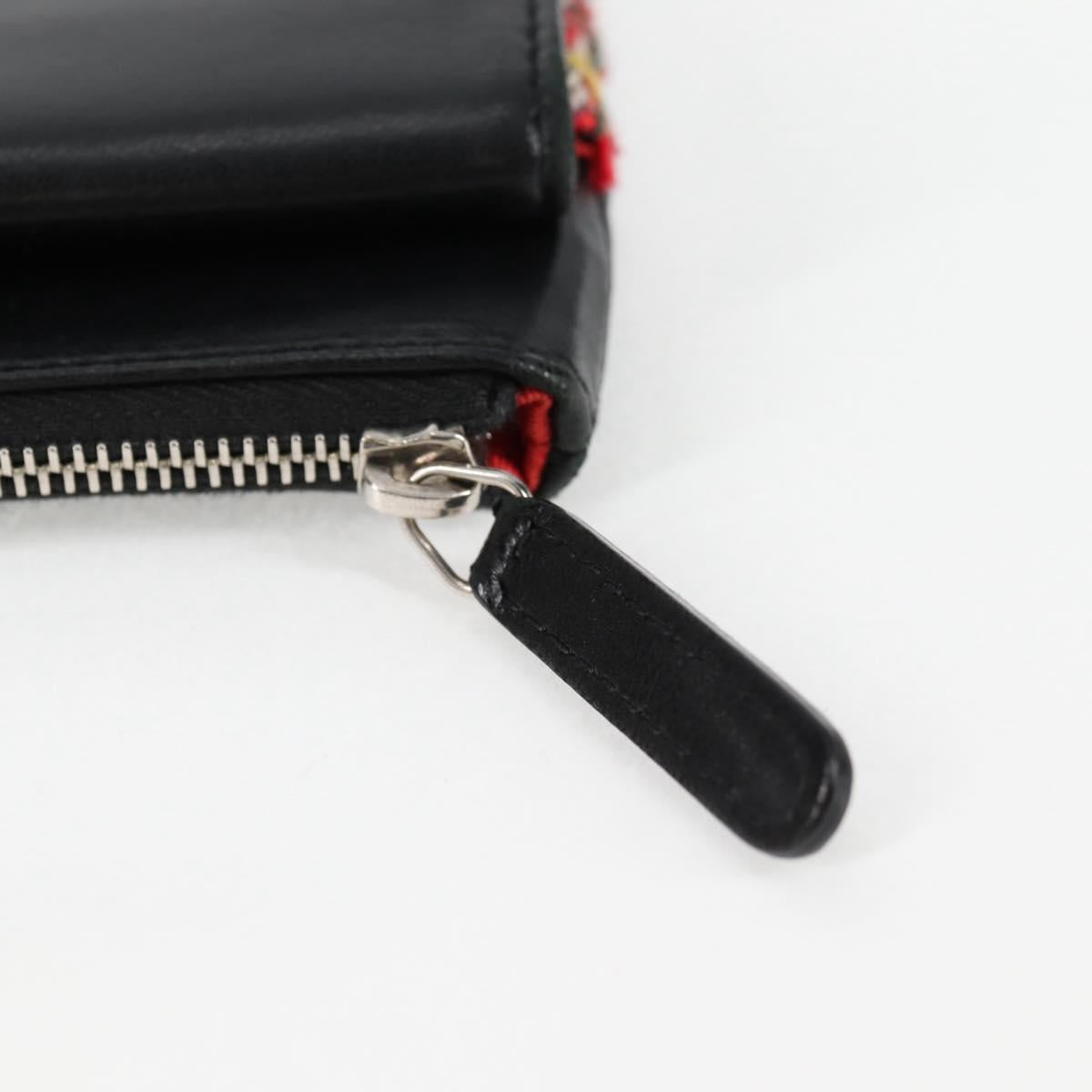 CHANEL Clutch Bag tweed Black Silver CC Auth 127554SAM
