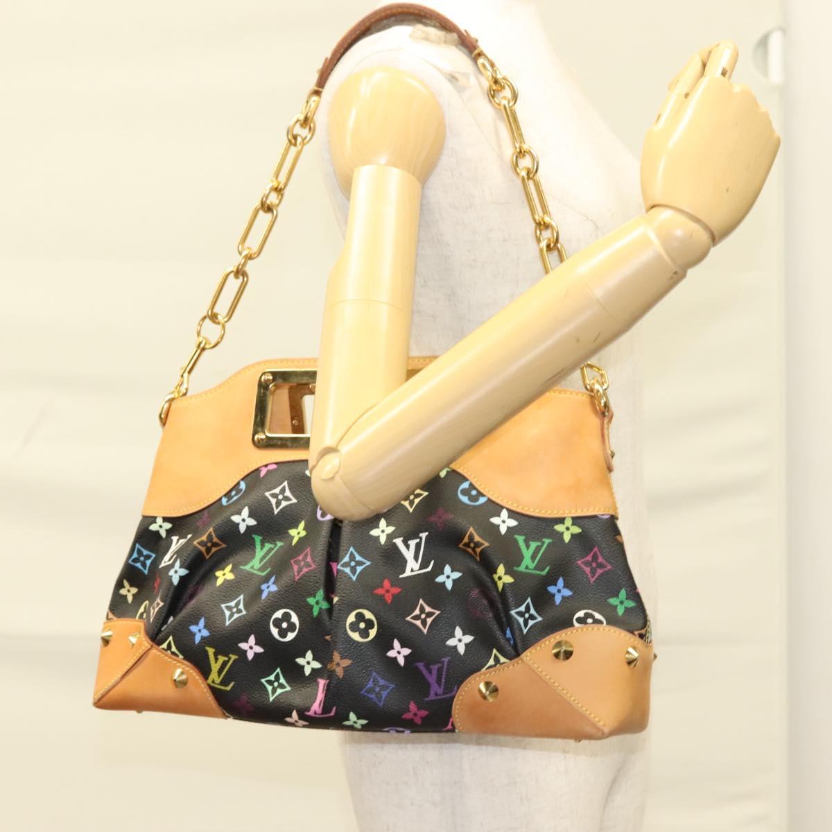 LOUIS VUITTON Monogram Multicolor Judy MM Bag 2Way Black M40256 LV Auth 127563V