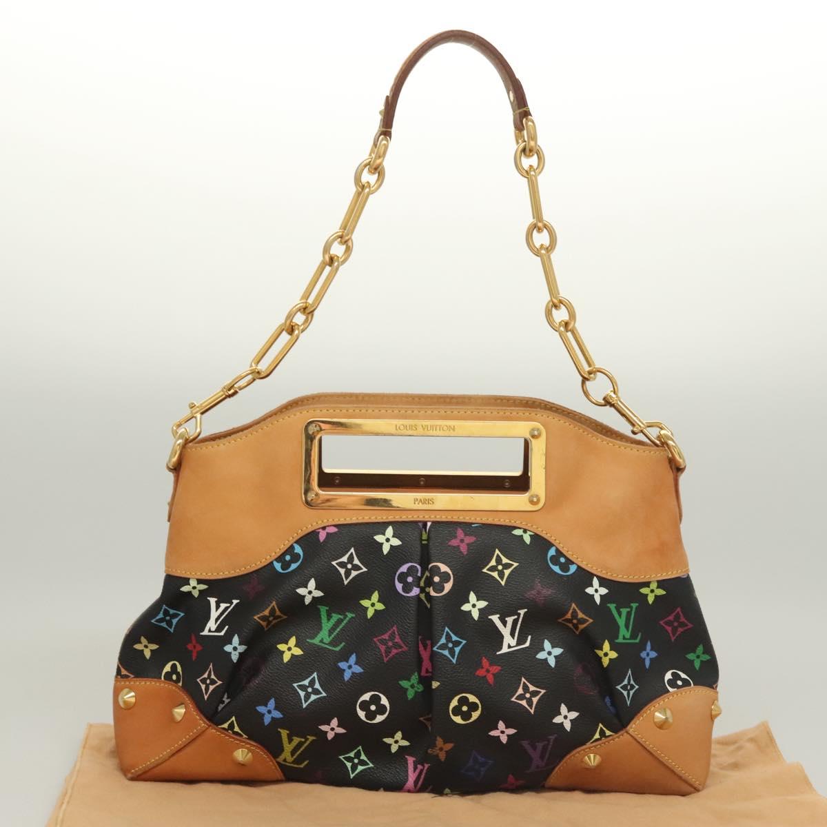 LOUIS VUITTON Monogram Multicolor Judy MM Bag 2Way Black M40256 LV Auth 127563V