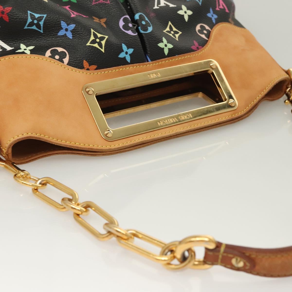 LOUIS VUITTON Monogram Multicolor Judy MM Bag 2Way Black M40256 LV Auth 127563V