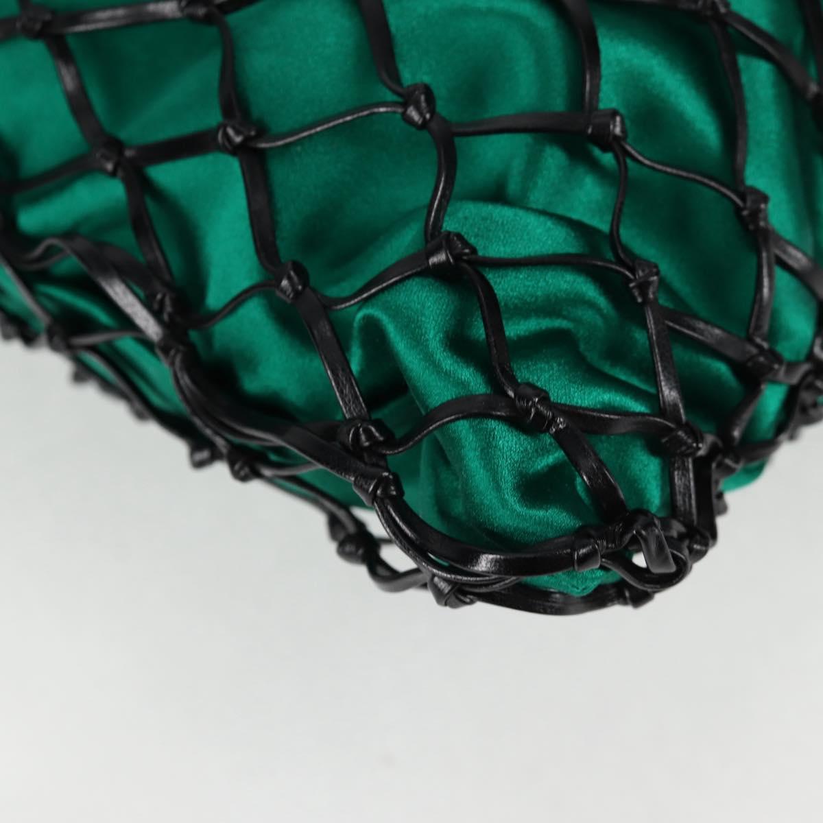 PRADA Chain Shoulder Bag Satin Green Auth 127567M