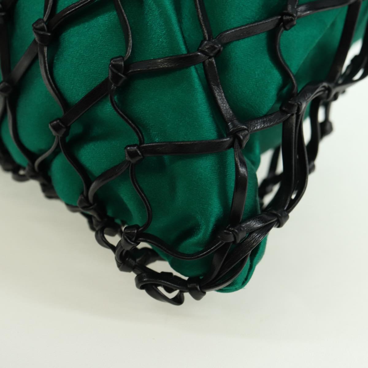 PRADA Chain Shoulder Bag Satin Green Auth 127567M