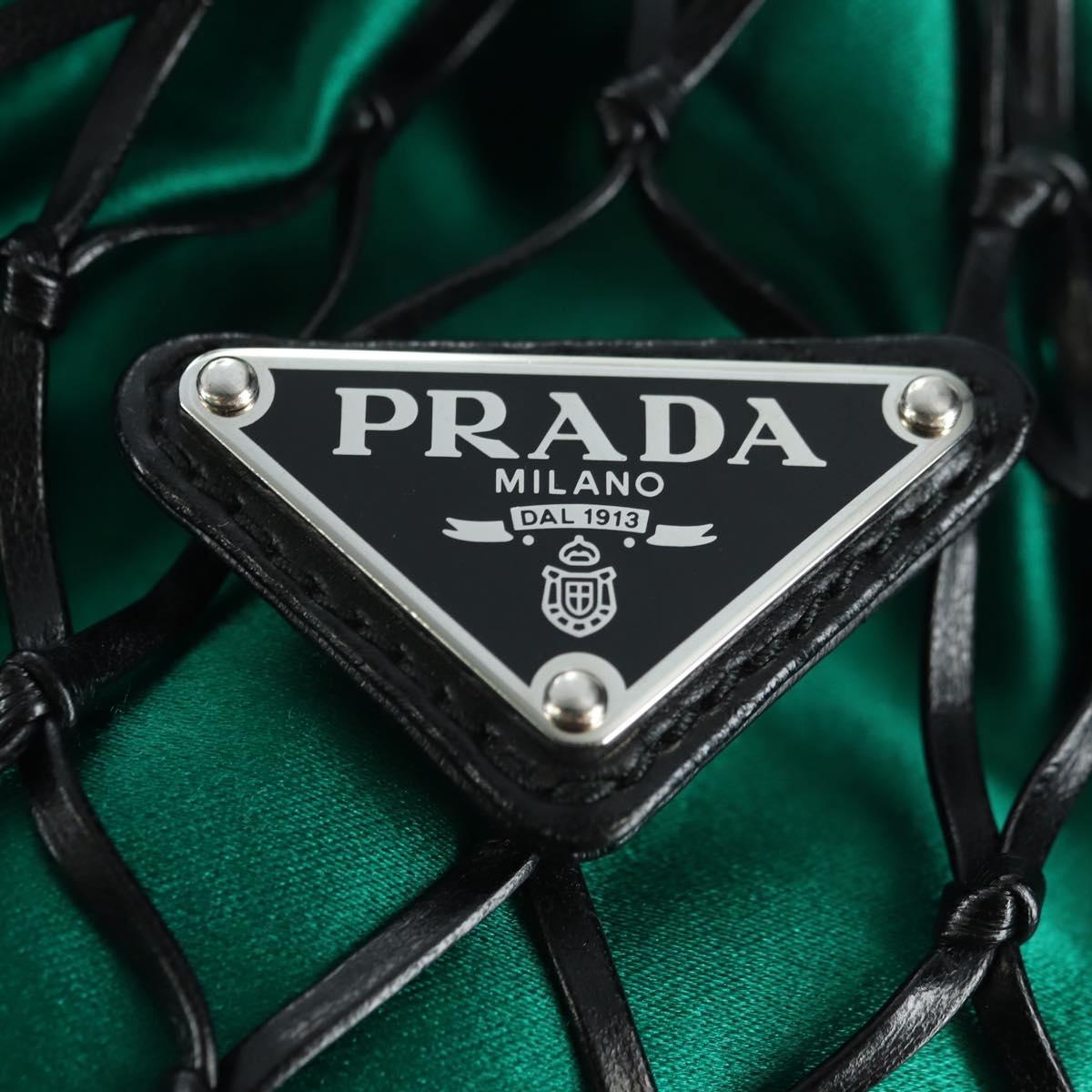 PRADA Chain Shoulder Bag Satin Green Auth 127567M