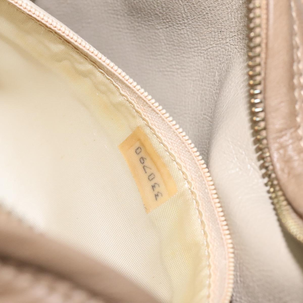 CHANEL Matelasse Chain Shoulder Bag Lamb Skin Beige Gold CC Auth 127575