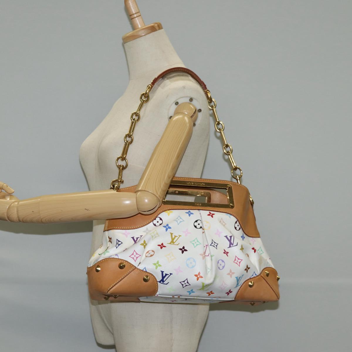 LOUIS VUITTON Monogram Multicolor Judy MM Bag 2Way White M40255 LV Auth 127584V