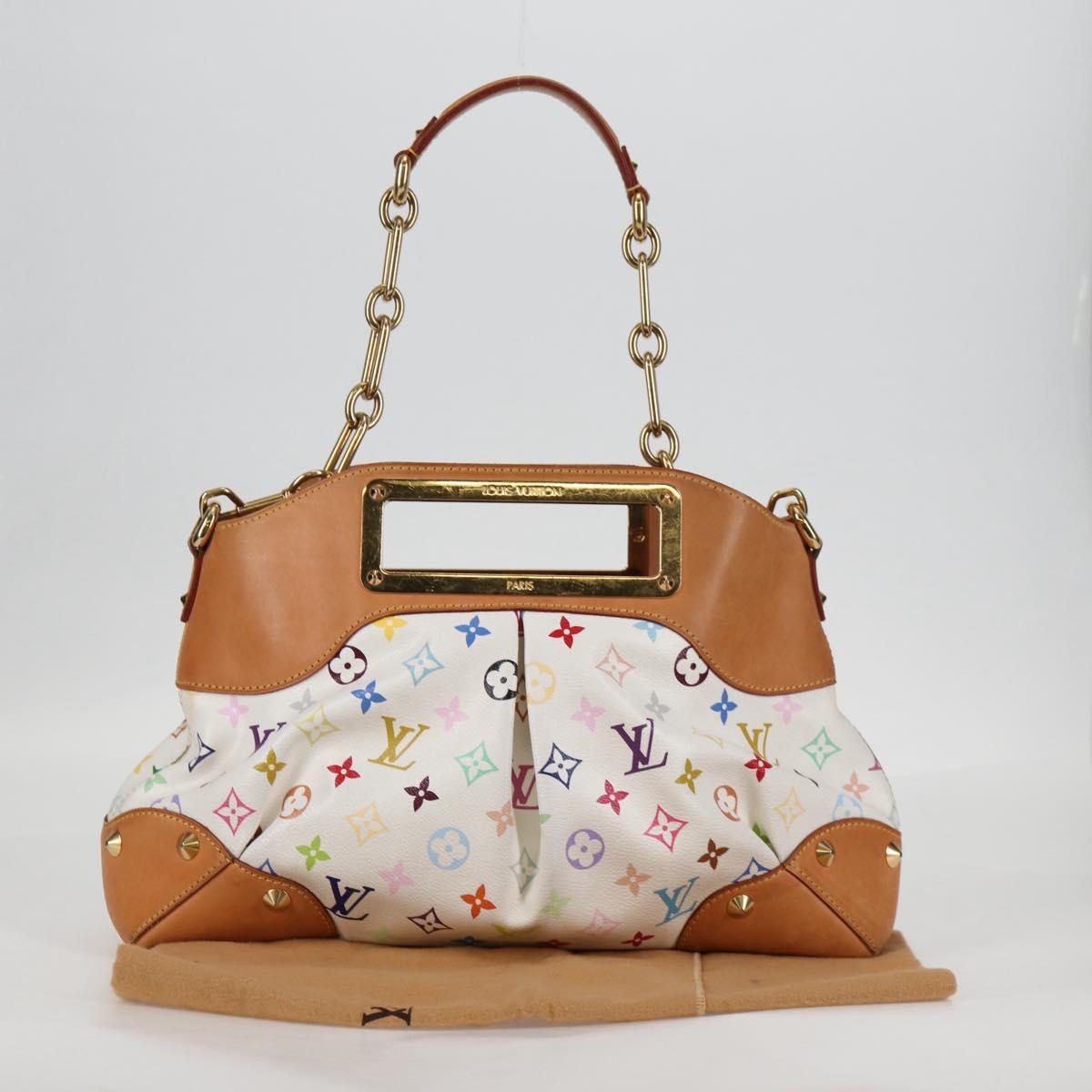 LOUIS VUITTON Monogram Multicolor Judy MM Bag 2Way White M40255 LV Auth 127584V