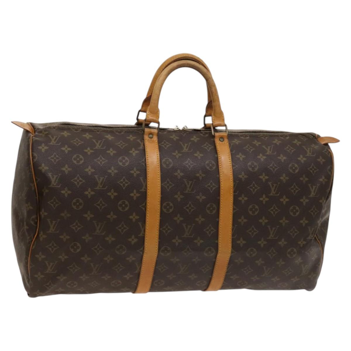 LOUIS VUITTON Monogram Keepall 55 Boston Bag M41424 LV Auth 127608