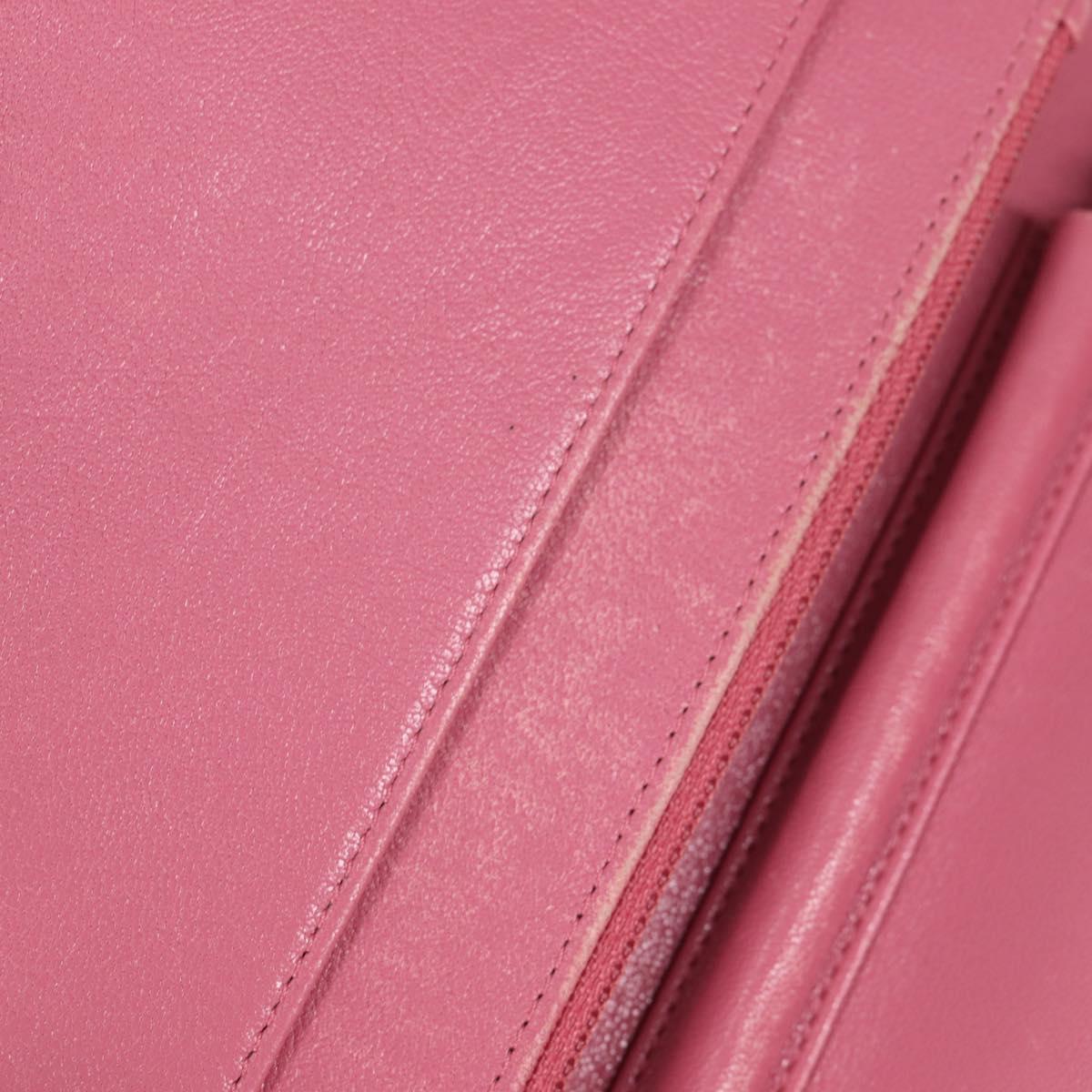 CHANEL Matelasse Chain Shoulder Bag Lamb Skin Pink Gold CC Auth 127625M