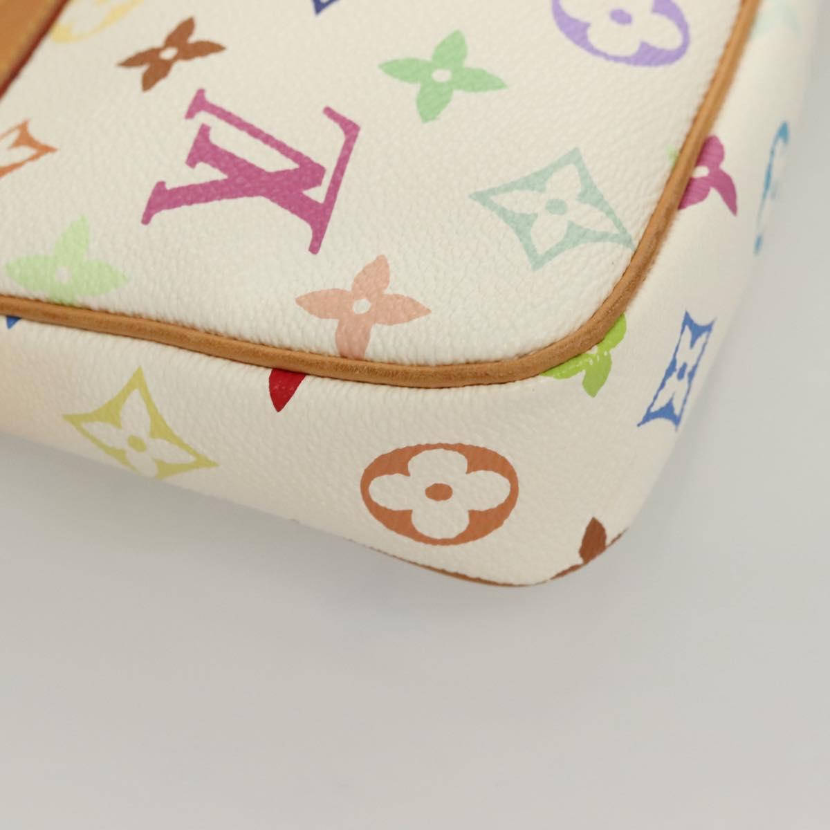 LOUIS VUITTON Multicolor Pochette Accessoires Pouch White M92649 LV Auth 127635V