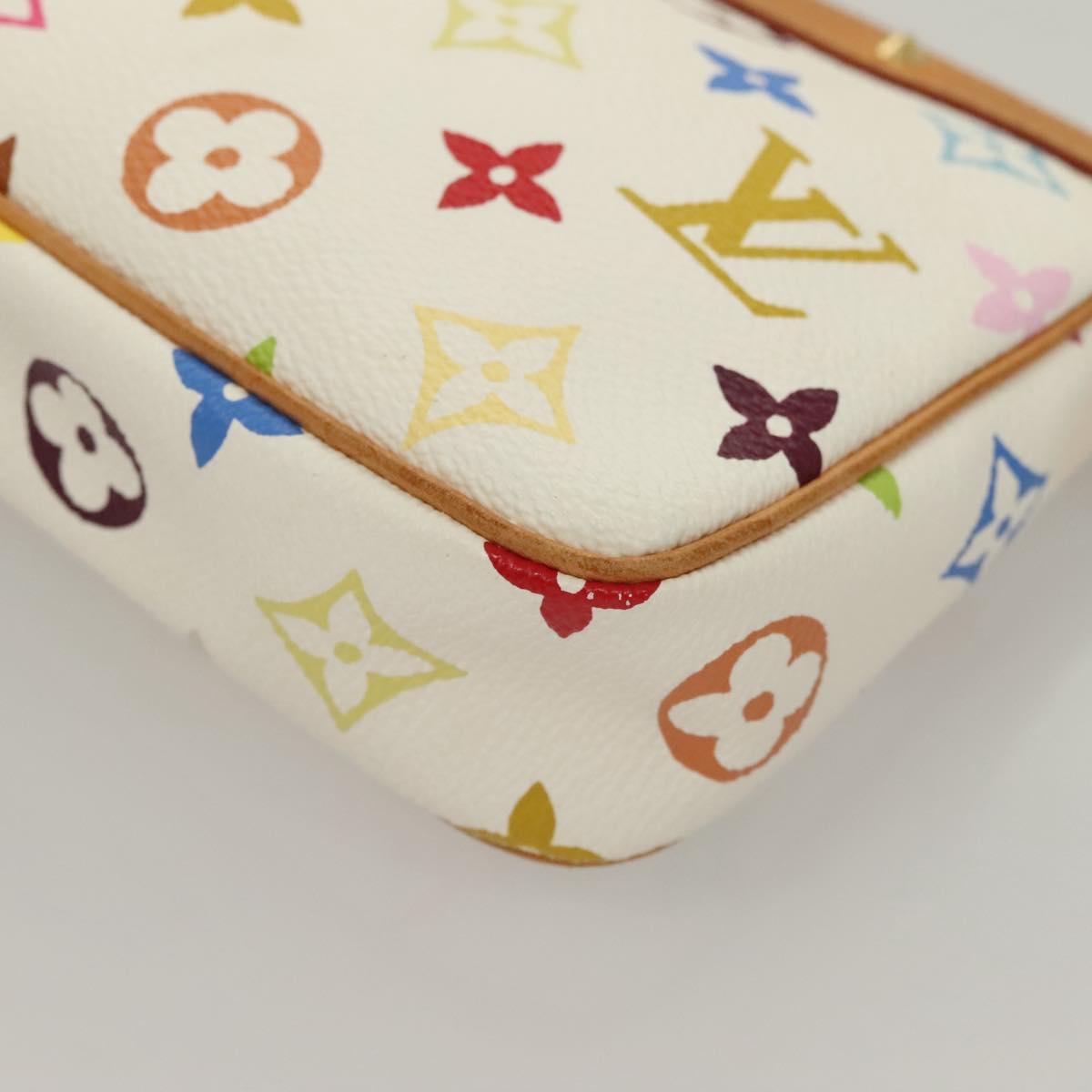 LOUIS VUITTON Multicolor Pochette Accessoires Pouch White M92649 LV Auth 127635V