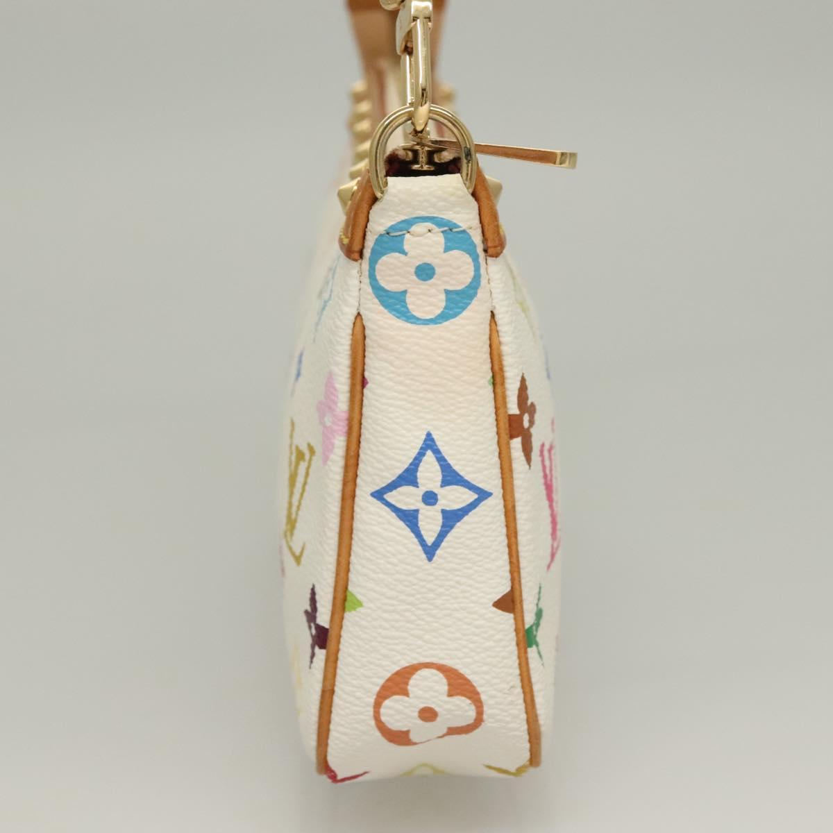 LOUIS VUITTON Multicolor Pochette Accessoires Pouch White M92649 LV Auth 127635V