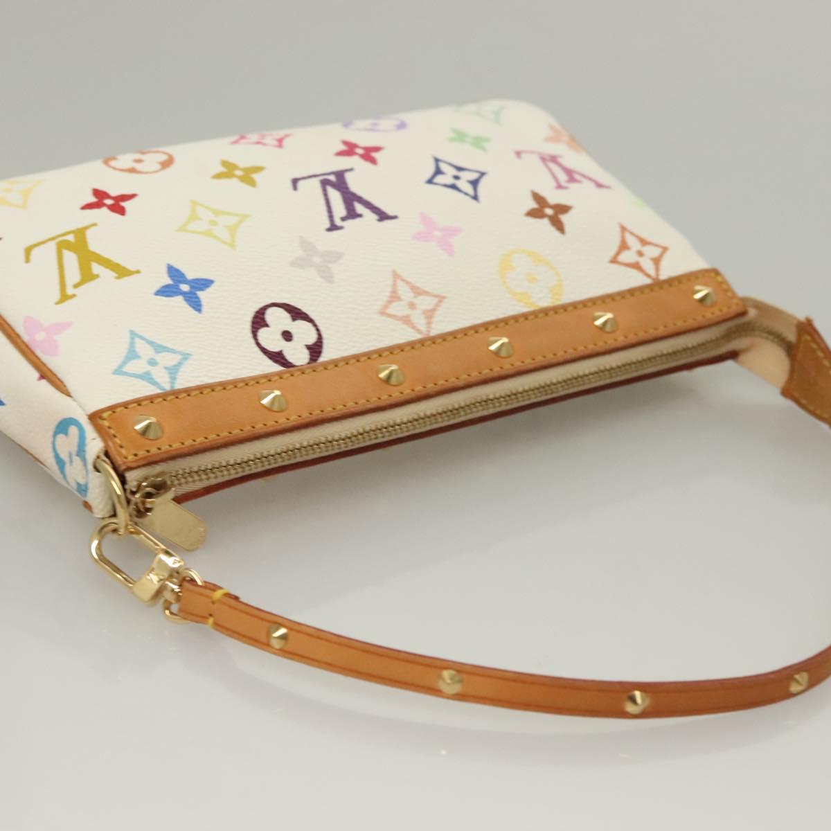 LOUIS VUITTON Multicolor Pochette Accessoires Pouch White M92649 LV Auth 127635V