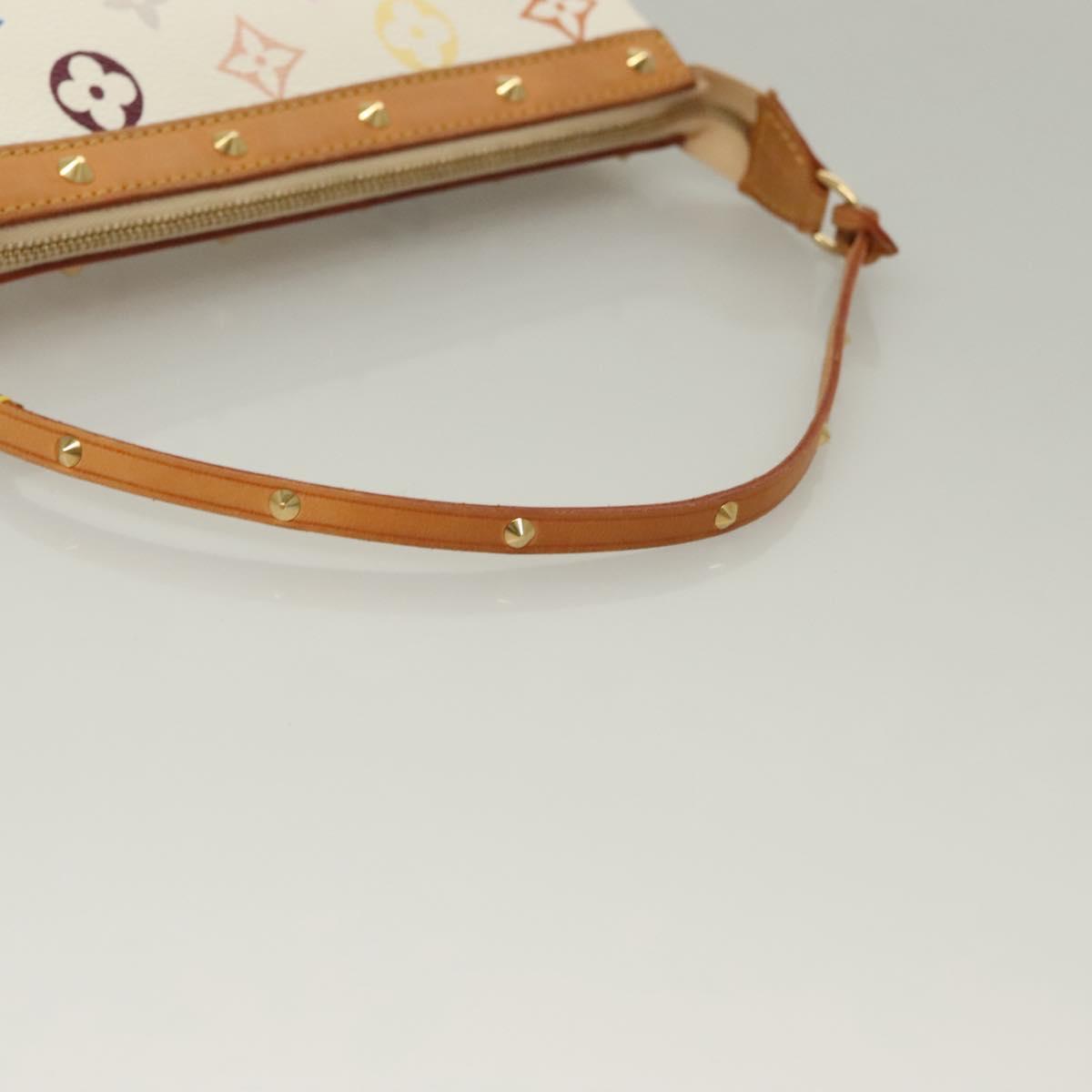 LOUIS VUITTON Multicolor Pochette Accessoires Pouch White M92649 LV Auth 127635V