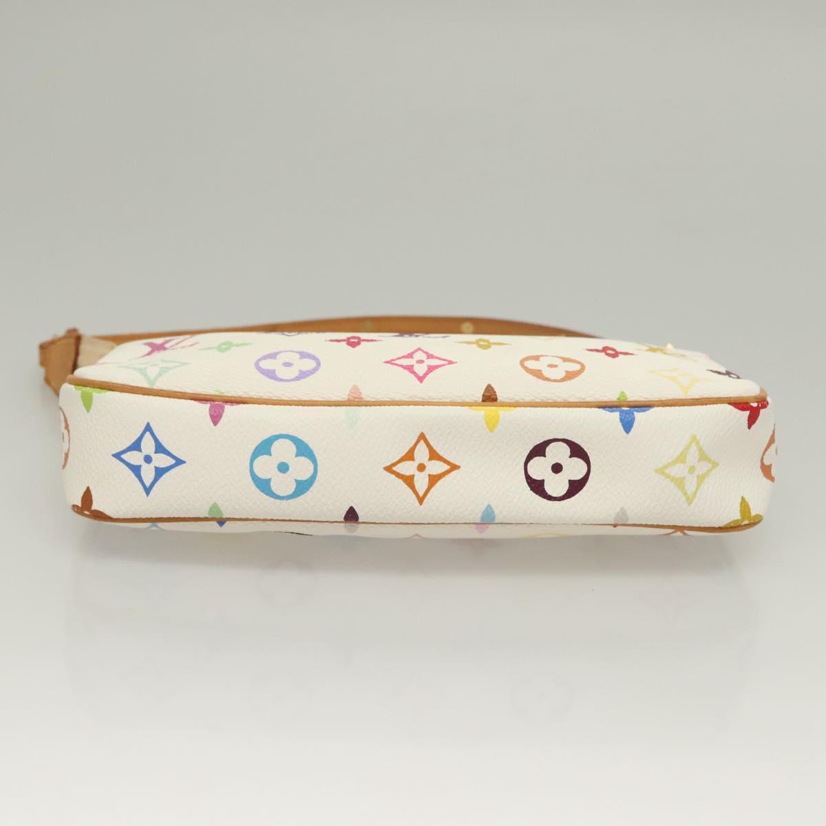 LOUIS VUITTON Multicolor Pochette Accessoires Pouch White M92649 LV Auth 127635V