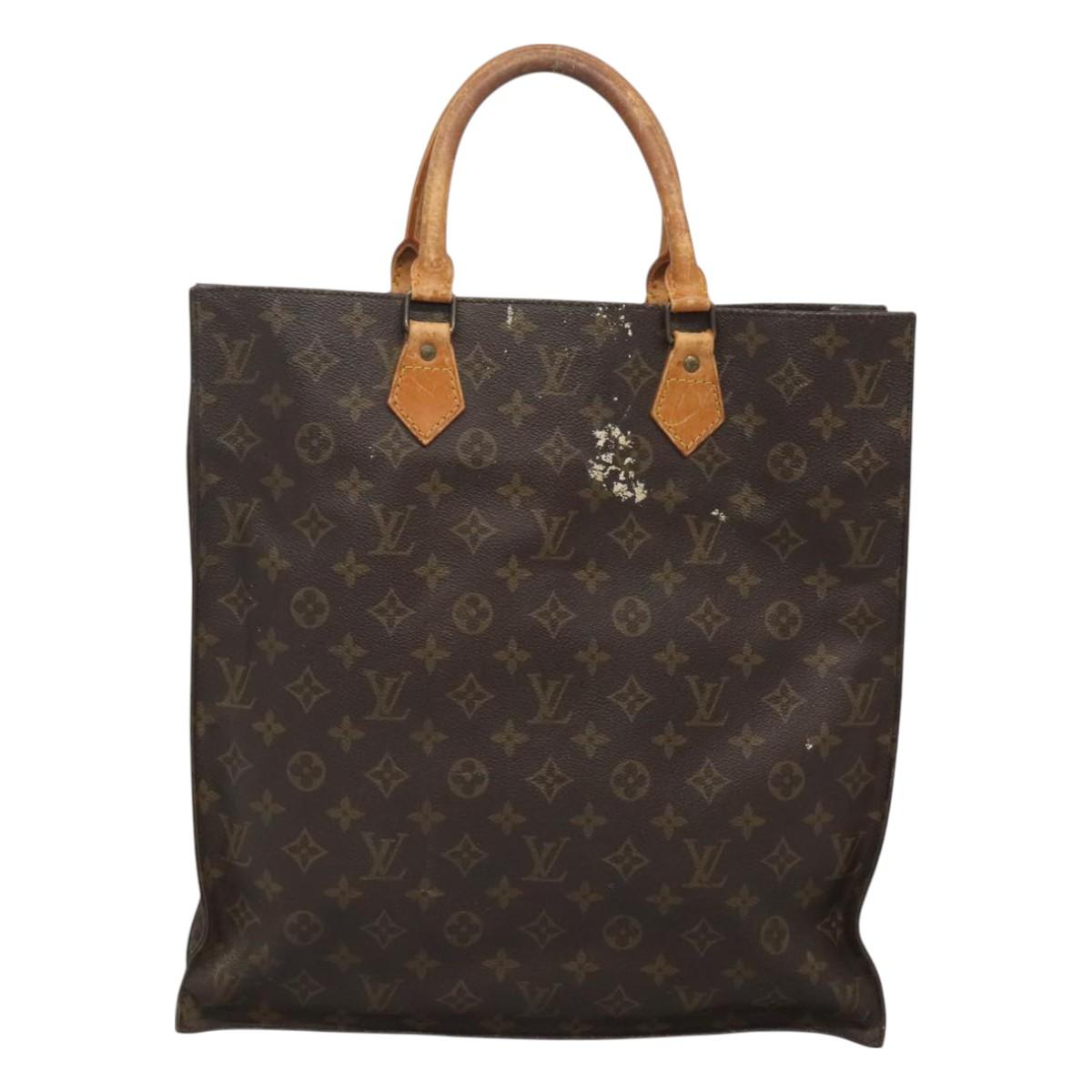 LOUIS VUITTON Monogram Sac Plat Hand Bag M51140 LV Auth 127666