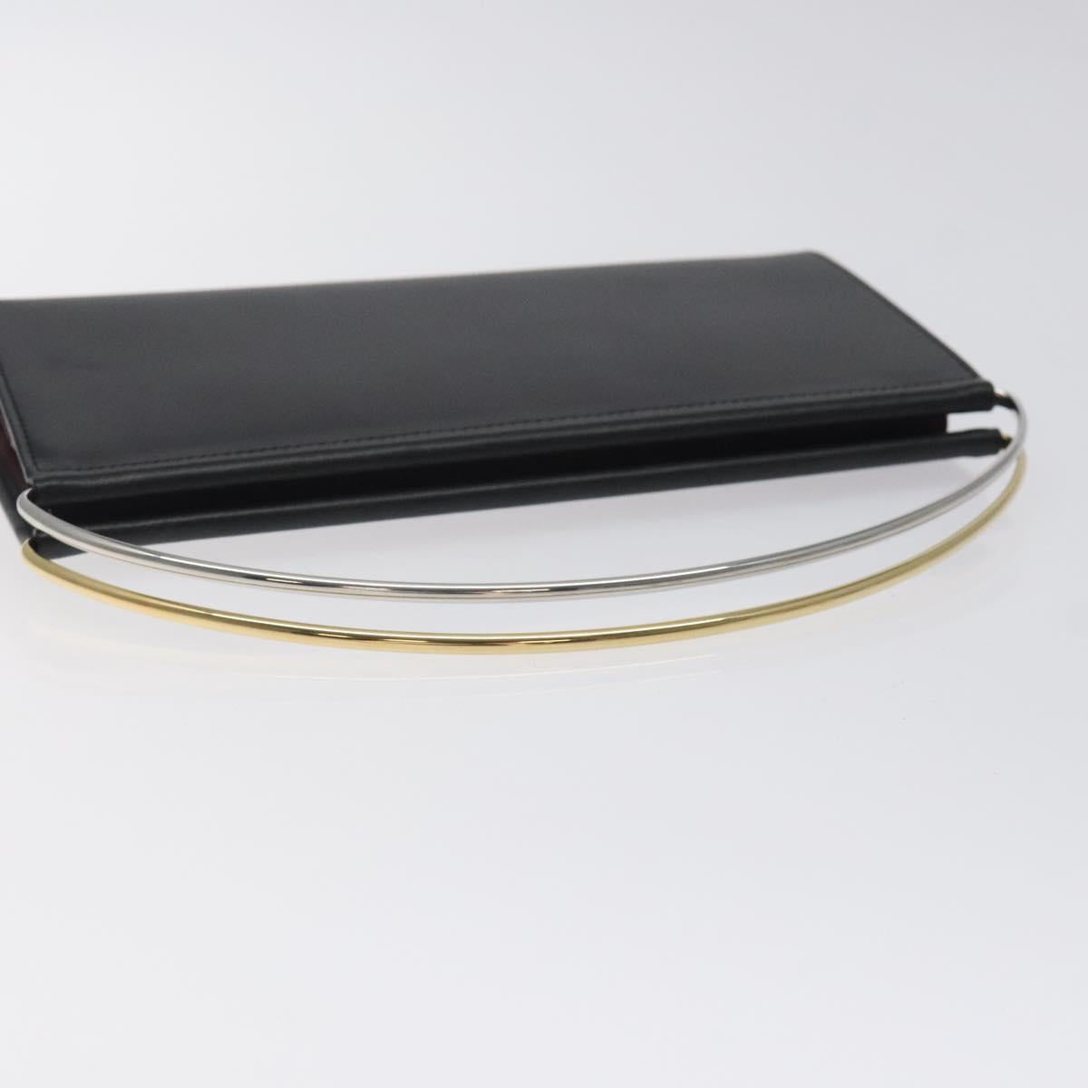 CARTIER Trinity Hand Bag Leather Black Auth 127687