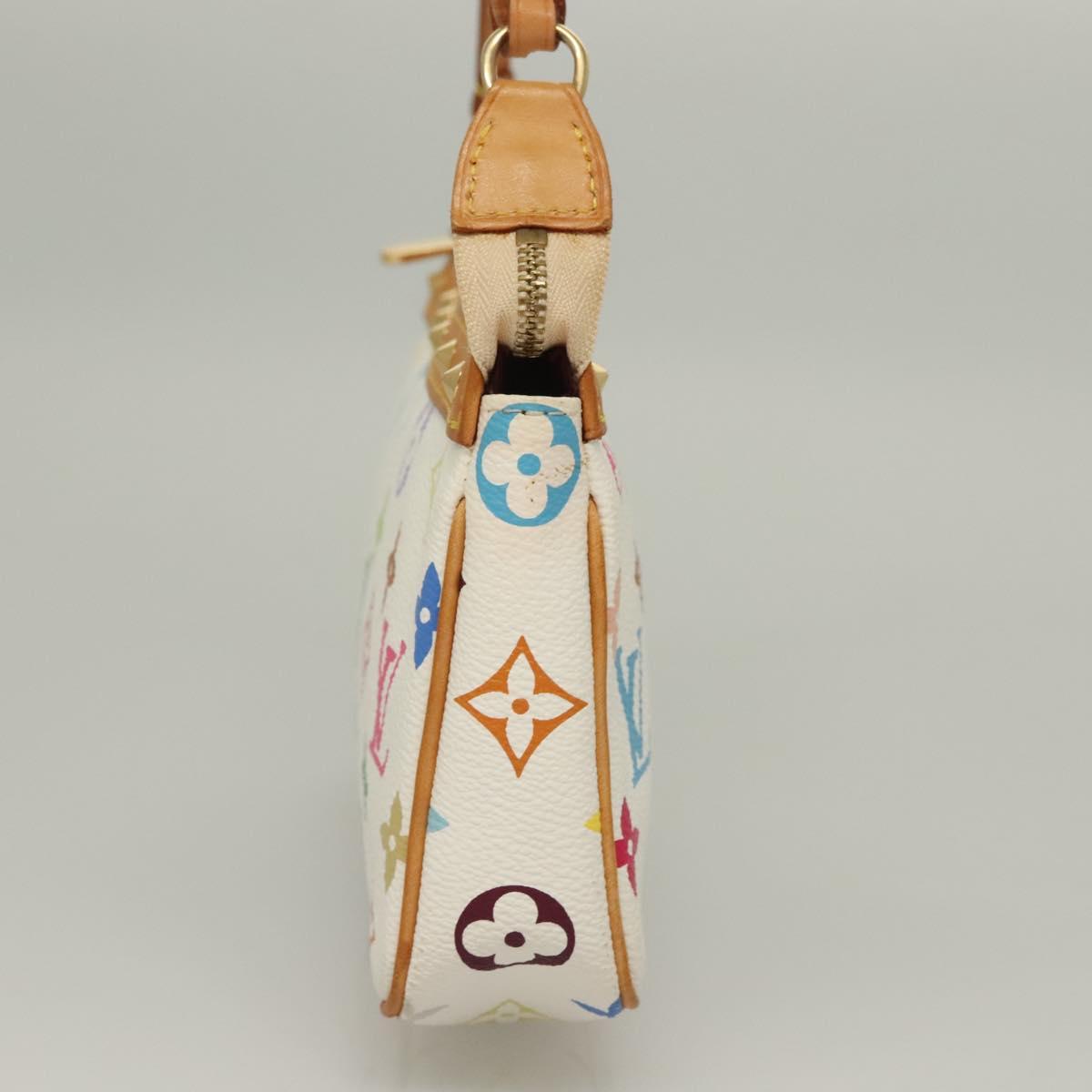 LOUIS VUITTON Multicolor Pochette Accessoires Pouch White M92649 Auth 127704V