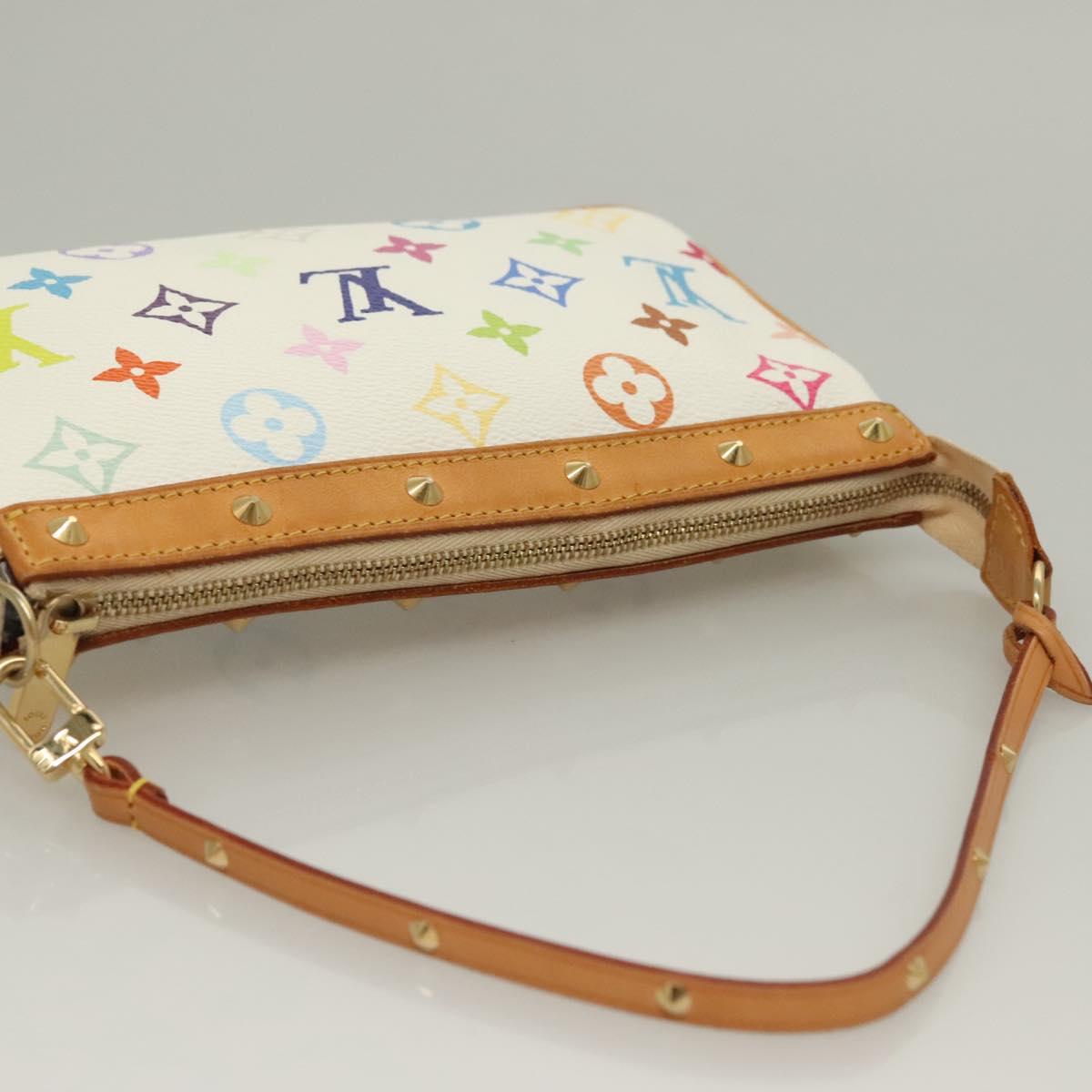 LOUIS VUITTON Multicolor Pochette Accessoires Pouch White M92649 Auth 127704V