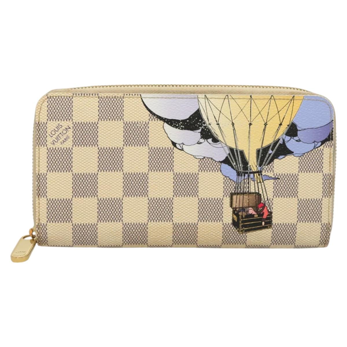 LOUIS VUITTON Damier Azur Illustre Balloon Zippy Wallet N63006 LV Auth 127710