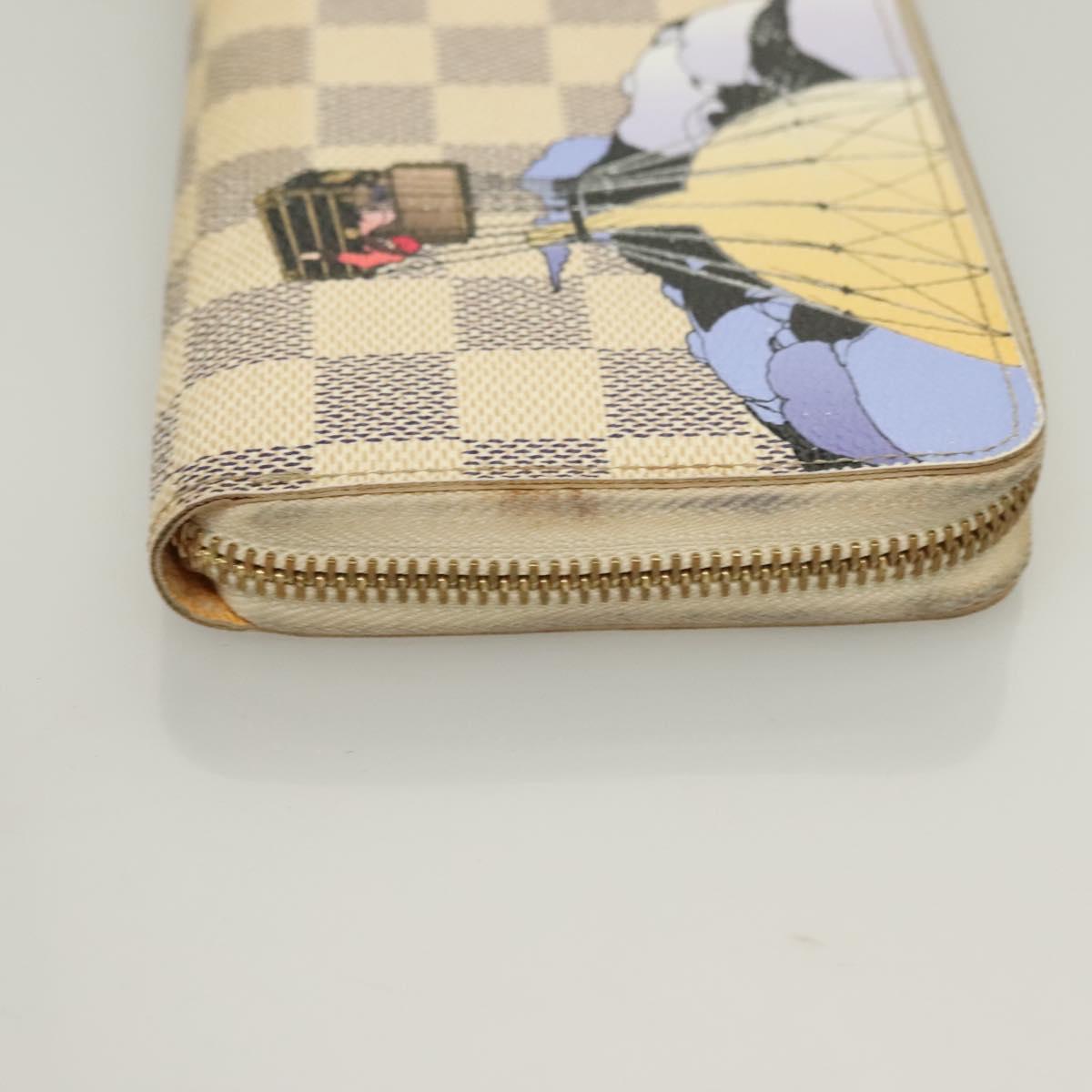 LOUIS VUITTON Damier Azur Illustre Balloon Zippy Wallet N63006 LV Auth 127710