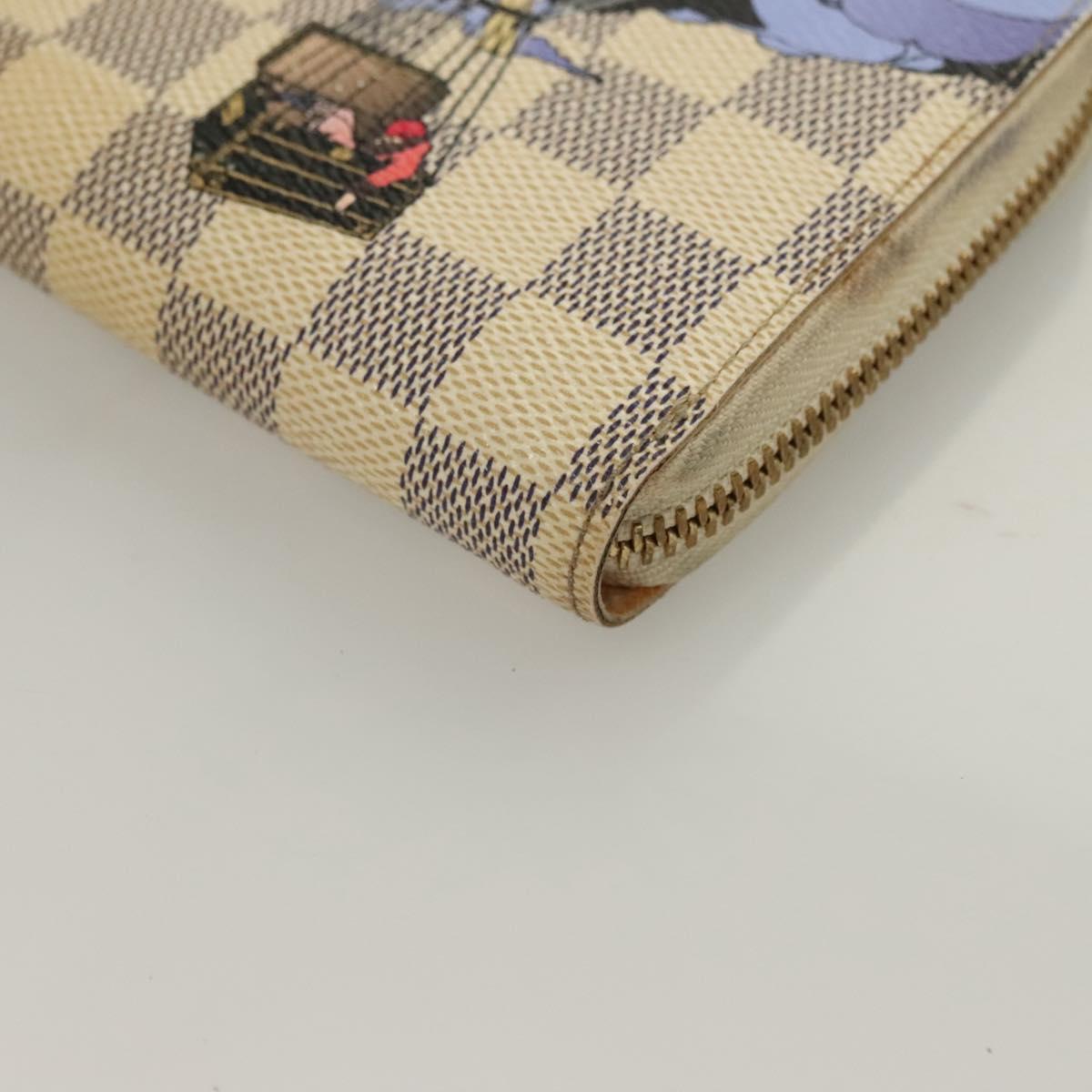 LOUIS VUITTON Damier Azur Illustre Balloon Zippy Wallet N63006 LV Auth 127710