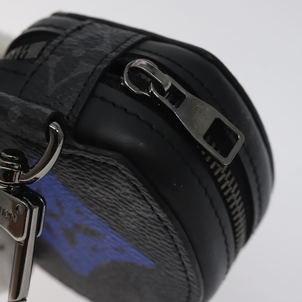 LOUIS VUITTON Monogram Eclipse Etui earphones Accessory Case GI0844 Auth 127716