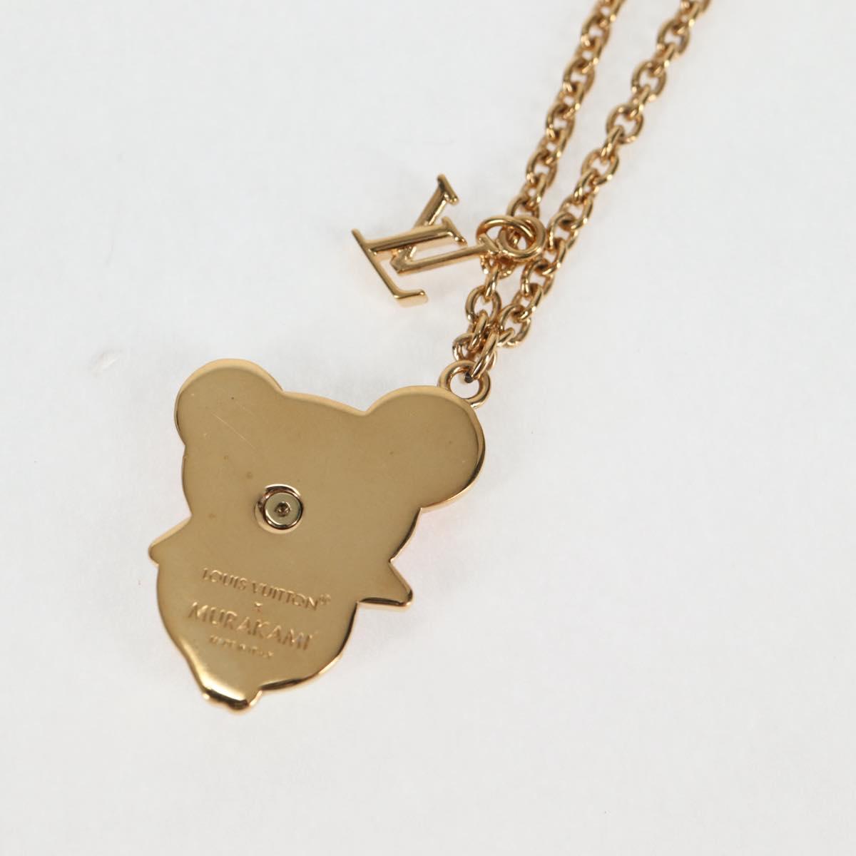 LOUIS VUITTON LVxTM 2 Necklace Super Flat metal Gold Tone M02499 LV Auth 127723SM