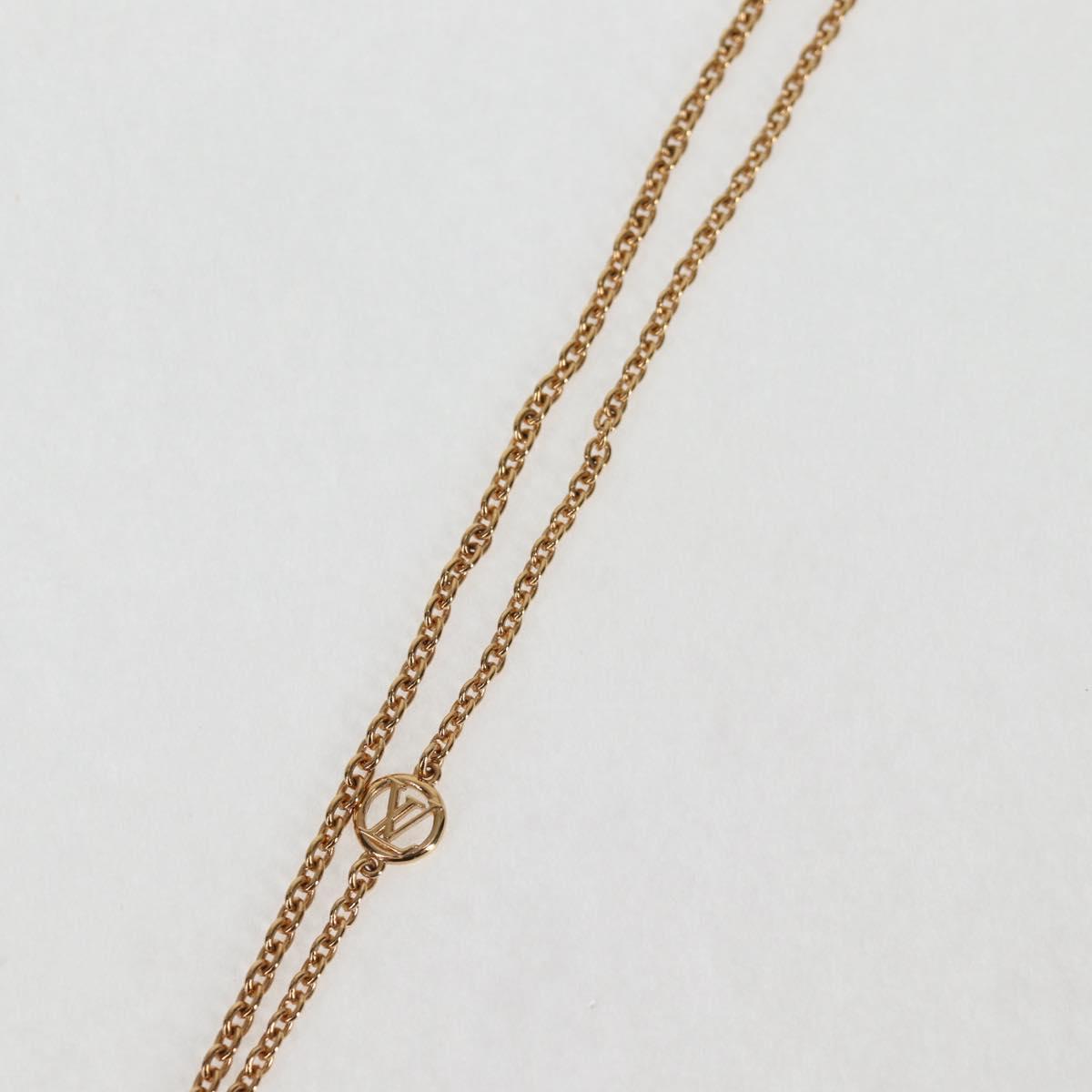 LOUIS VUITTON LVxTM 2 Necklace Super Flat metal Gold Tone M02499 LV Auth 127723SM