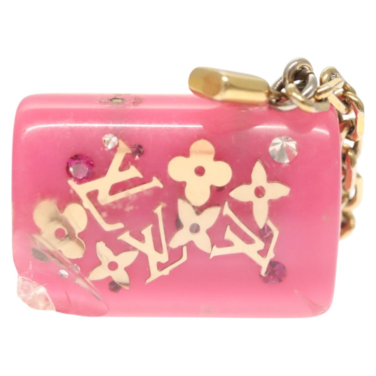 LOUIS VUITTON Porte Cles Speedy Unclusion Charm metal Pink M65024 LV Auth 127733