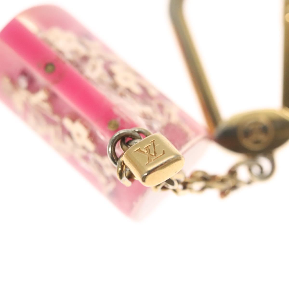 LOUIS VUITTON Porte Cles Speedy Unclusion Charm metal Pink M65024 LV Auth 127733