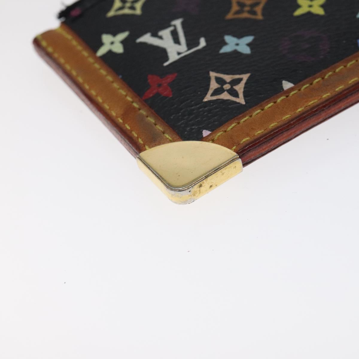 LOUIS VUITTON Multicolor Pochette Cles Coin Purse Black M13664 LV Auth 127749