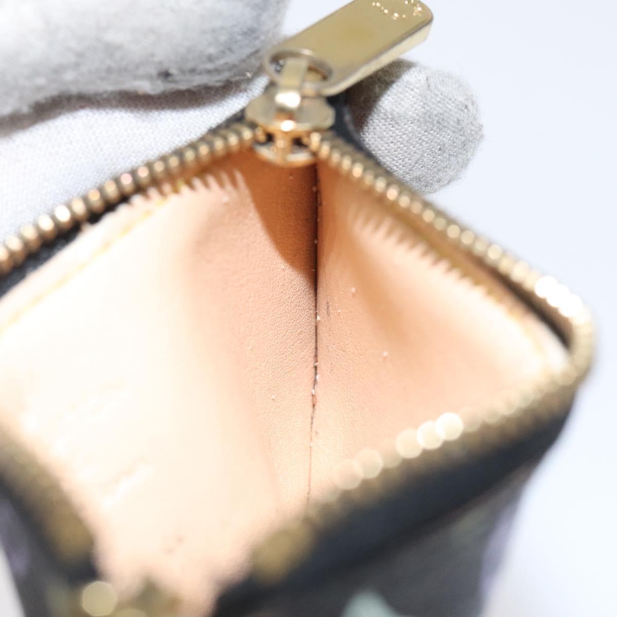 LOUIS VUITTON Multicolor Pochette Cles Coin Purse Black M13664 LV Auth 127749