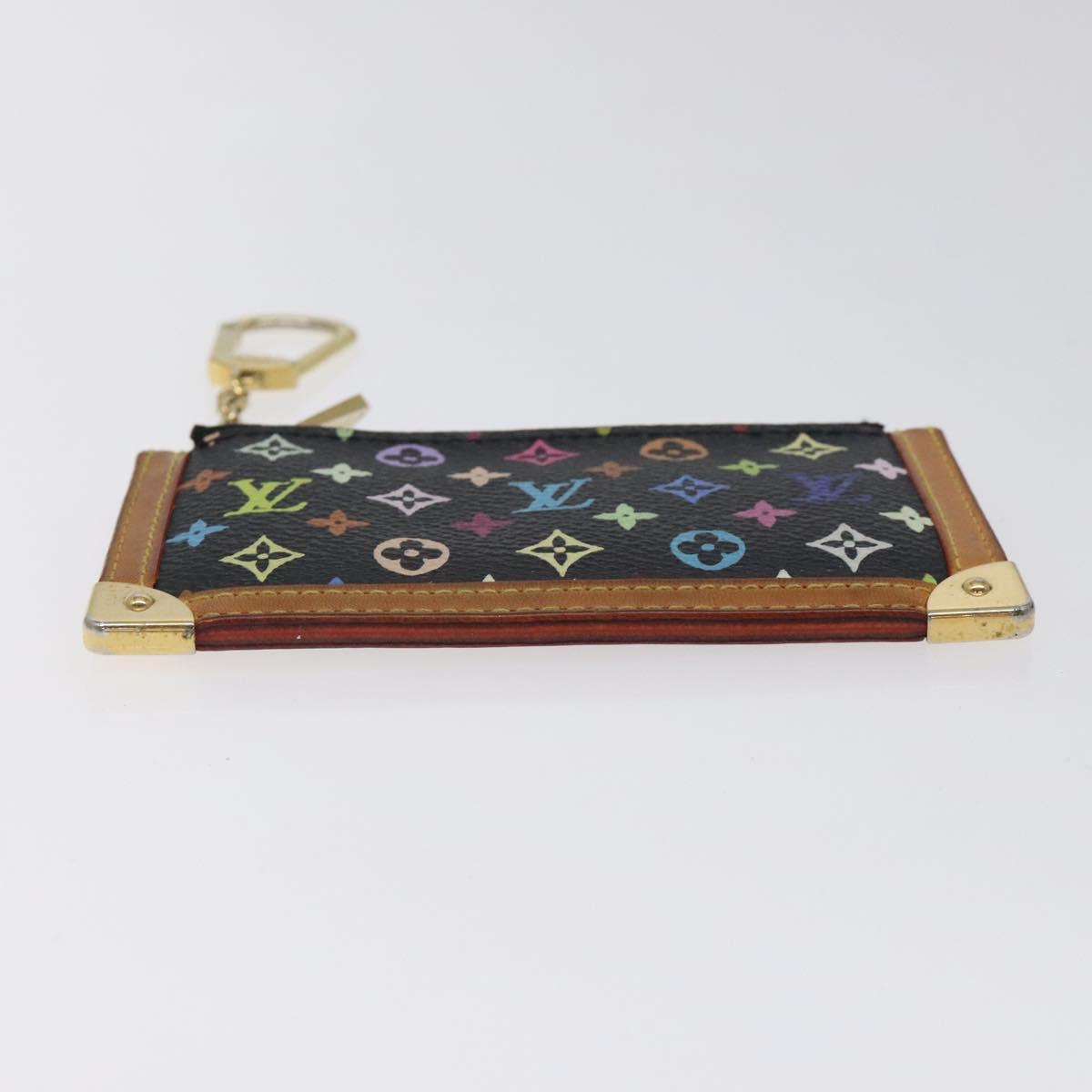 LOUIS VUITTON Multicolor Pochette Cles Coin Purse Black M13664 LV Auth 127749