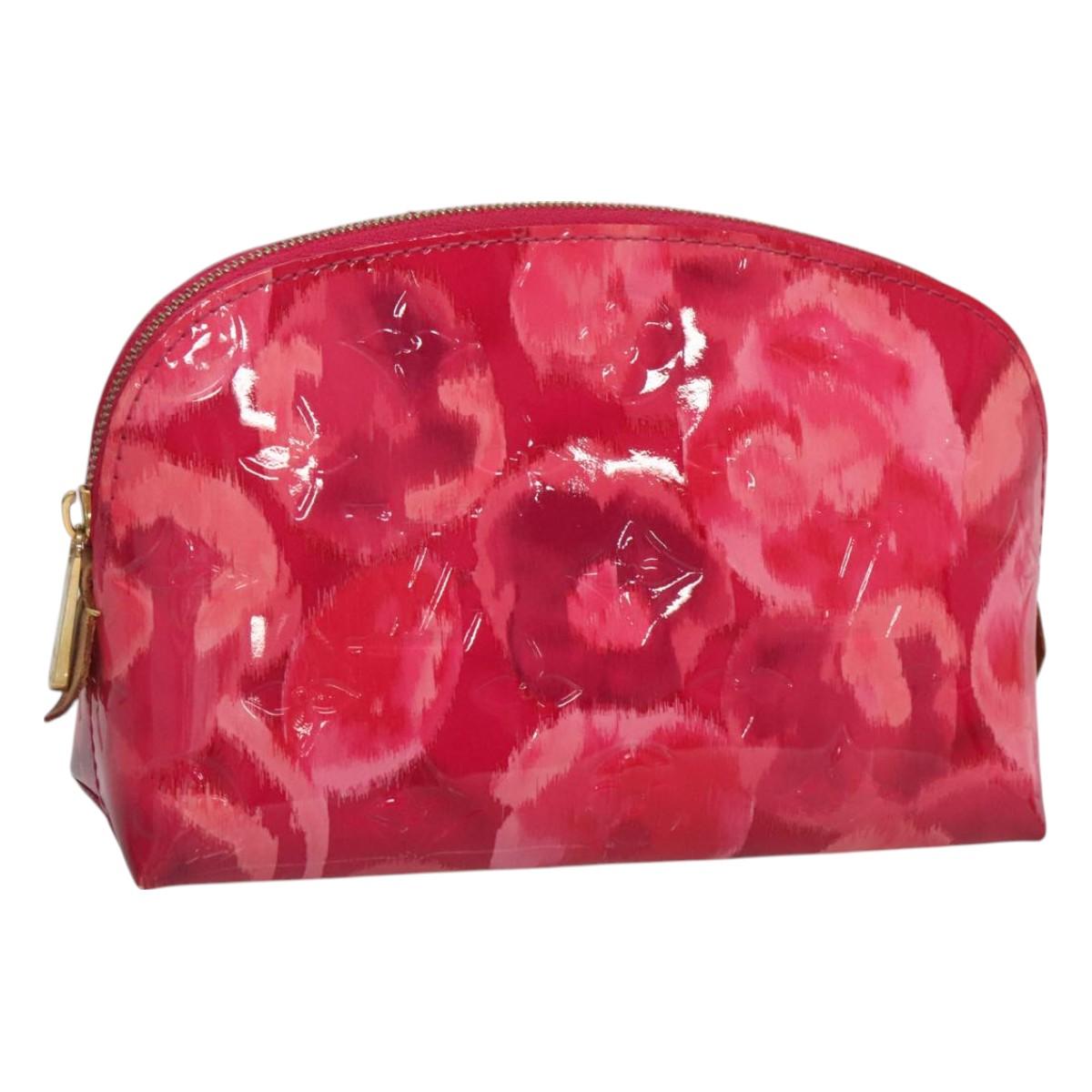 LOUIS VUITTON Vernis Ikat Flower Pochette Cosmetic Pink M90045 LV Auth 127772