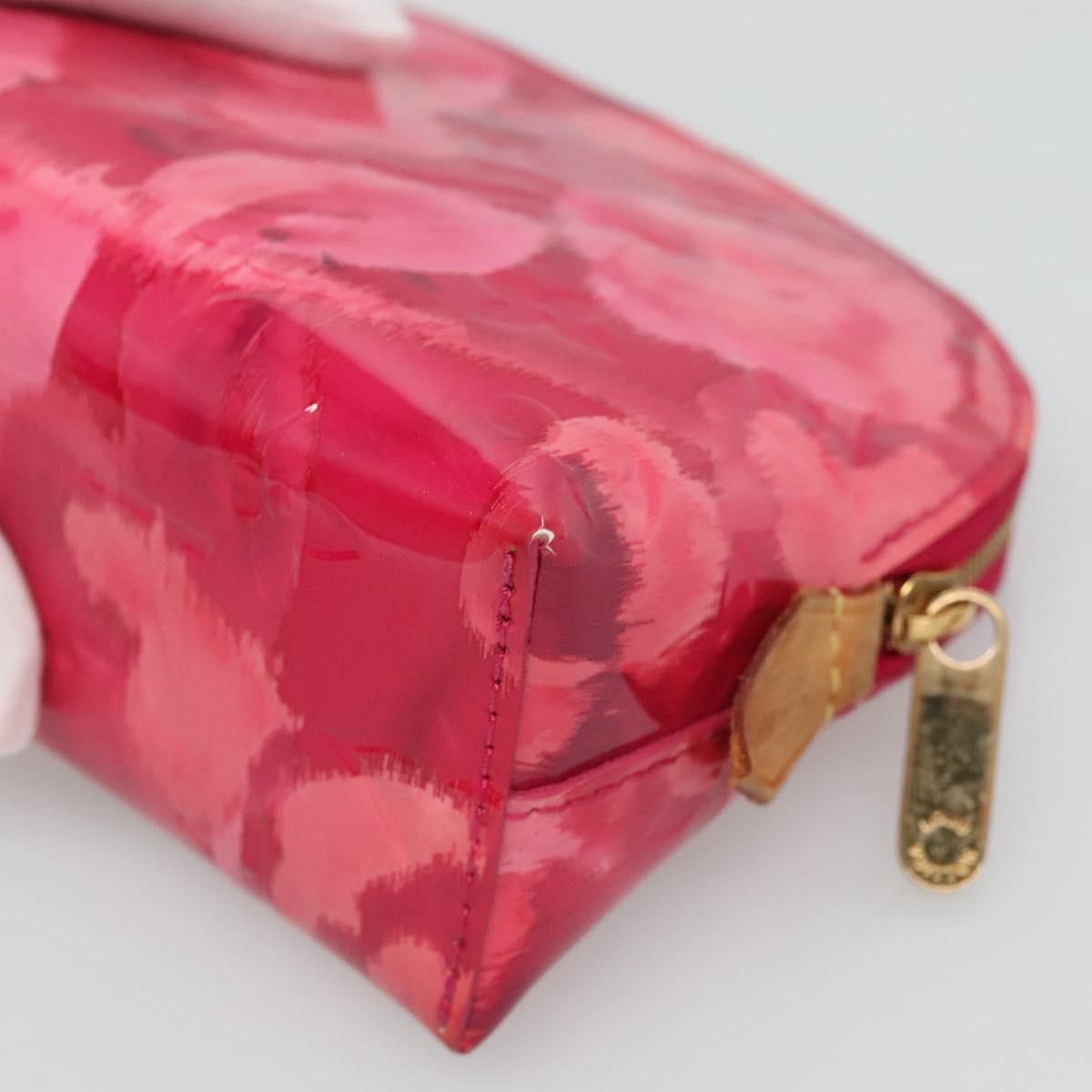 LOUIS VUITTON Vernis Ikat Flower Pochette Cosmetic Pink M90045 LV Auth 127772