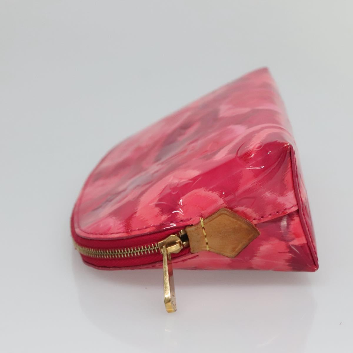LOUIS VUITTON Vernis Ikat Flower Pochette Cosmetic Pink M90045 LV Auth 127772
