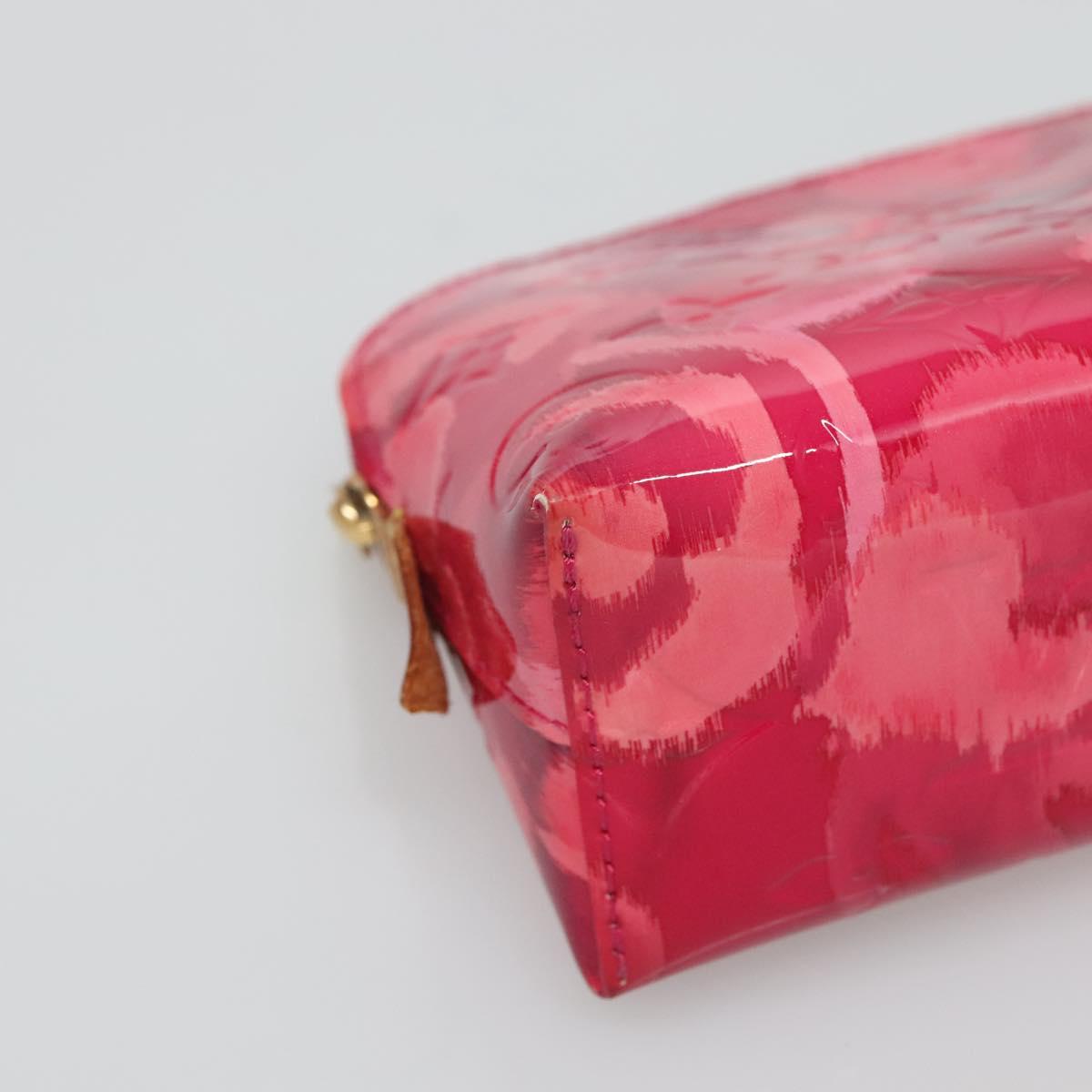 LOUIS VUITTON Vernis Ikat Flower Pochette Cosmetic Pink M90045 LV Auth 127772