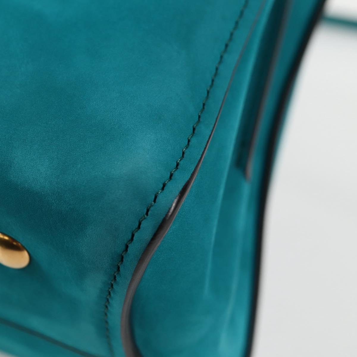 Salvatore Ferragamo Gancini Margot Bag Suede 2way Turquoise Blue Auth 127782M