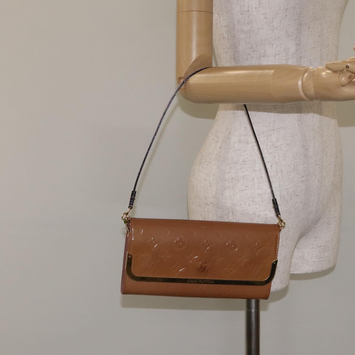 LOUIS VUITTON Vernis Rossmore MM Shoulder Bag Rose Velours M91589 LV Auth 127784