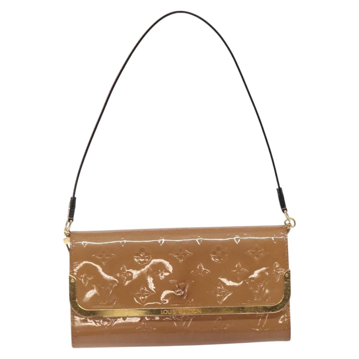 LOUIS VUITTON Vernis Rossmore MM Shoulder Bag Rose Velours M91589 LV Auth 127784