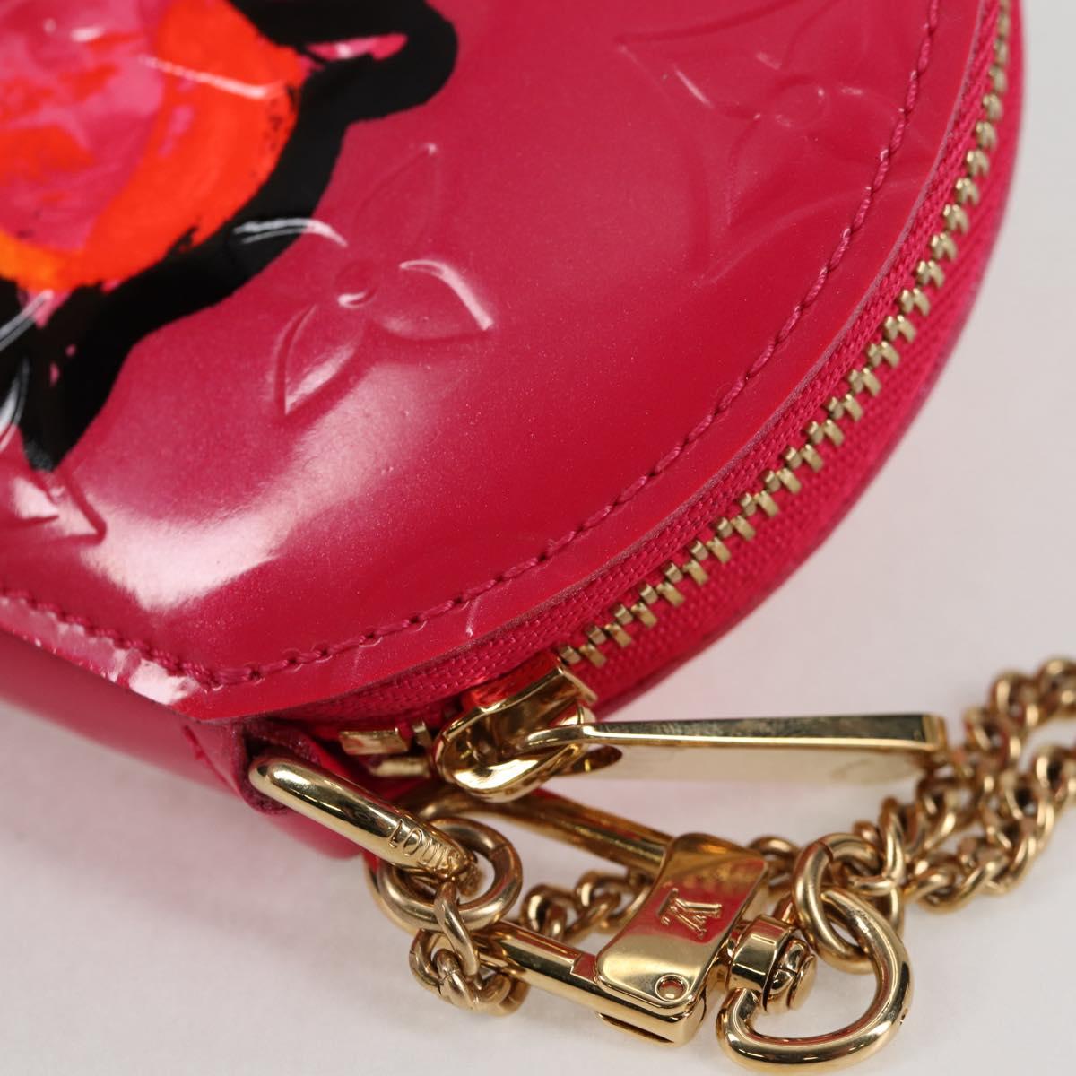 LOUIS VUITTON Vernis Rose Porte Monnaie Chapeau Coin Purse M93690 Auth 127793V