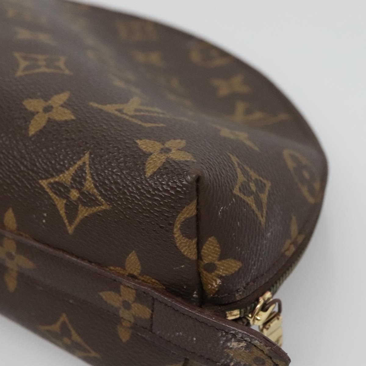LOUIS VUITTON Monogram Trousse Demi Ronde Cosmetic Pouch M47520 LV Auth 127801