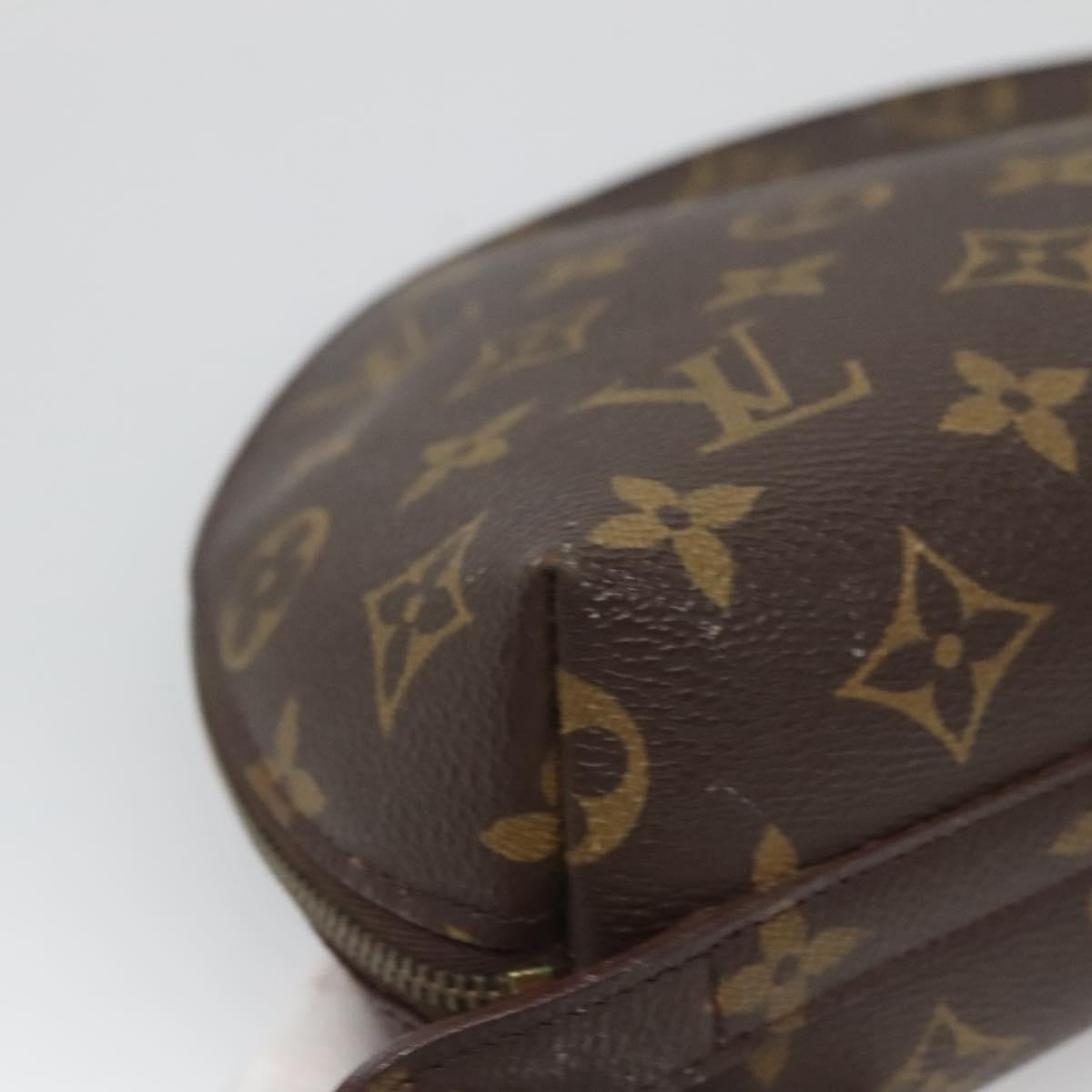 LOUIS VUITTON Monogram Trousse Demi Ronde Cosmetic Pouch M47520 LV Auth 127801