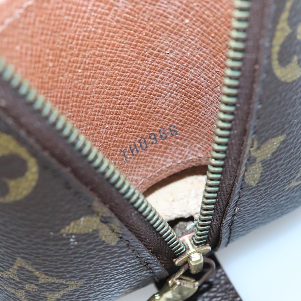 LOUIS VUITTON Monogram Trousse Demi Ronde Cosmetic Pouch M47520 LV Auth 127801