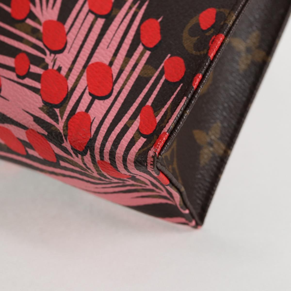 LOUIS VUITTON Monogram jungle dot Poche Toilette 26 Pouch Brown Red Auth 127808M