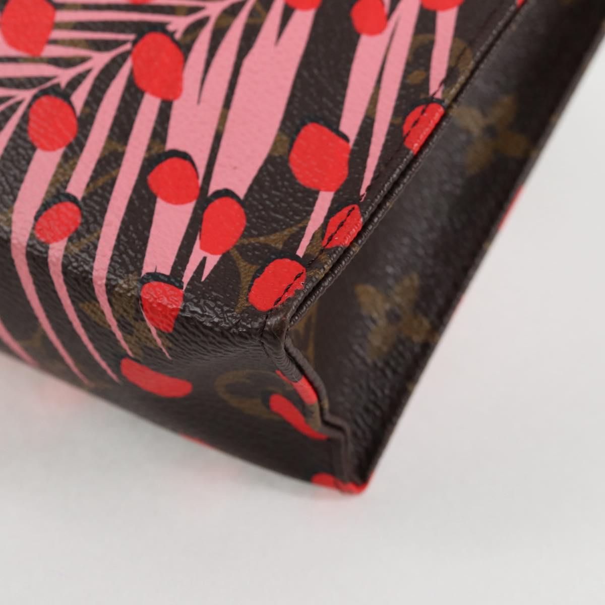LOUIS VUITTON Monogram jungle dot Poche Toilette 26 Pouch Brown Red Auth 127808M