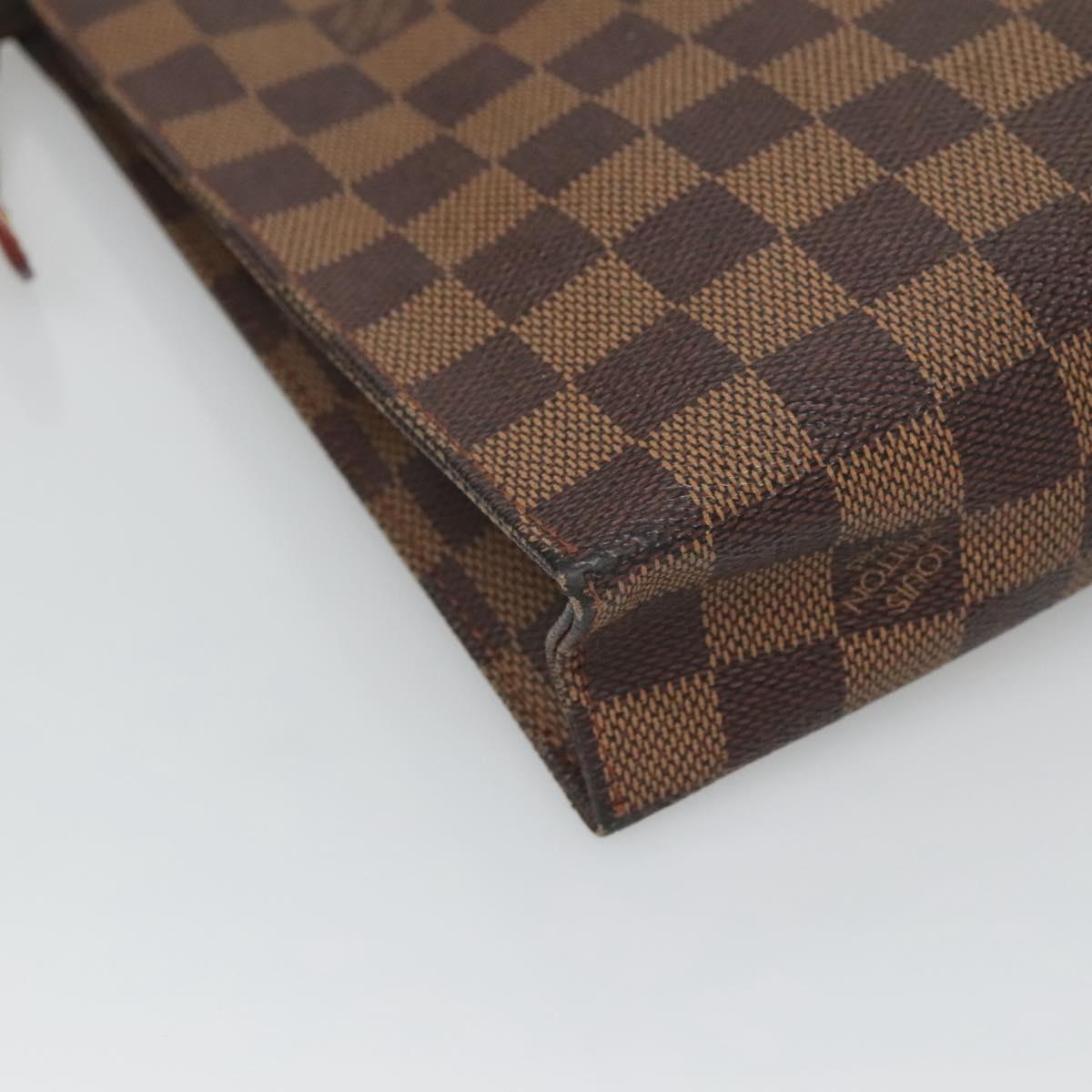 LOUIS VUITTON Damier Ebene Poche Toilette 26 Pouch N47543 LV Auth 127811