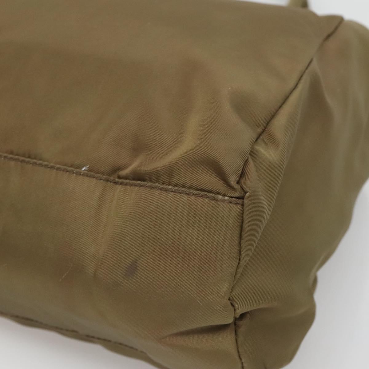 PRADA Hand Bag Nylon Khaki Auth 127819
