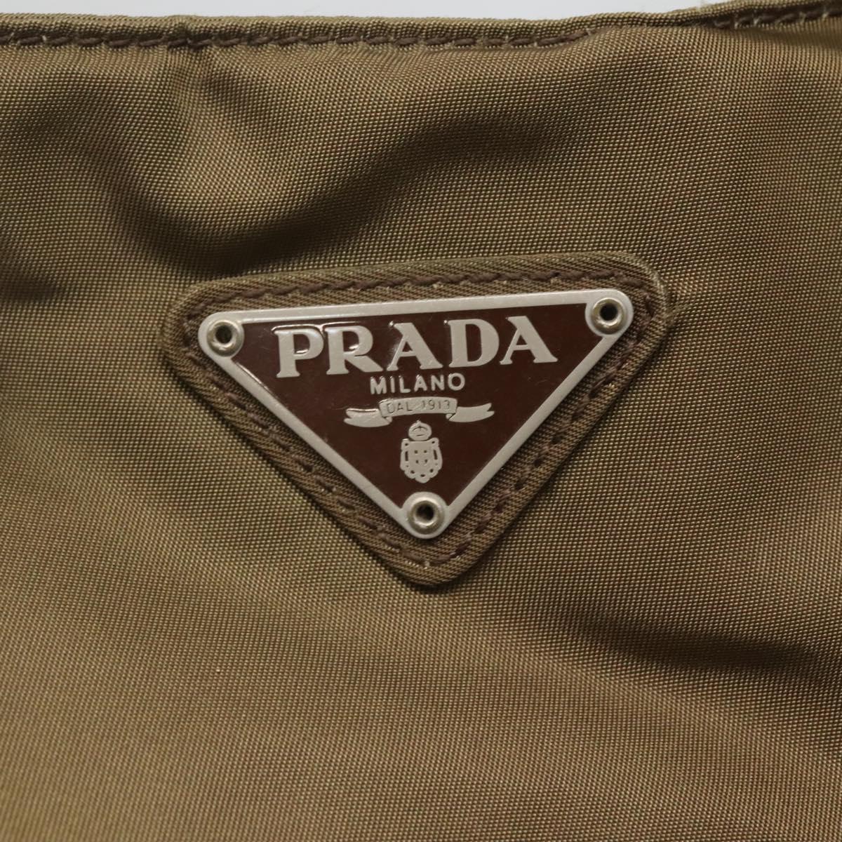 PRADA Hand Bag Nylon Khaki Auth 127819
