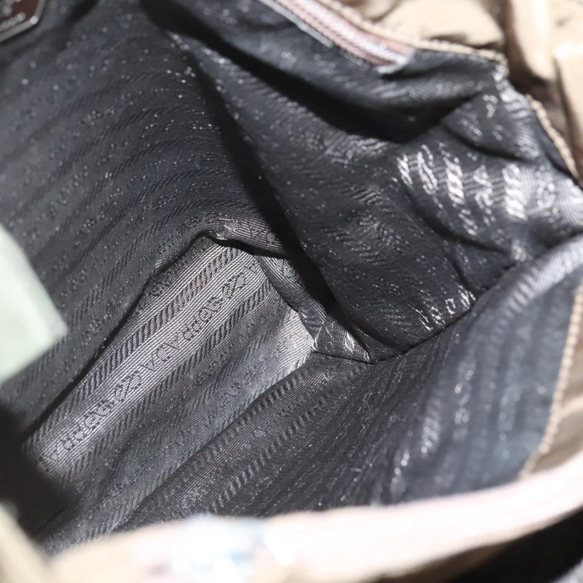 PRADA Hand Bag Nylon Khaki Auth 127819